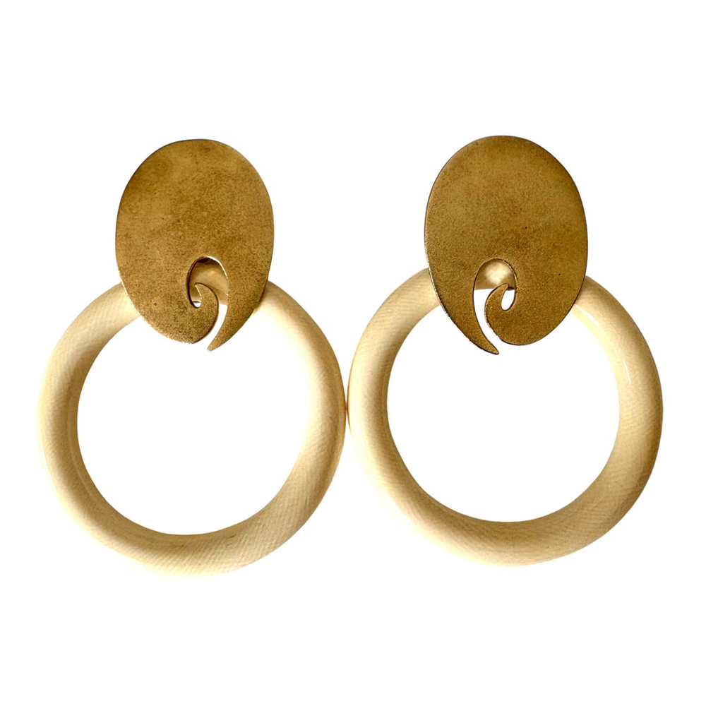 VTG STEPHEN DWECK Statement Fashion Gold-Tone Sterling and Hoop Earrings